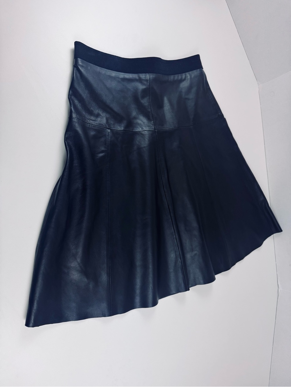 Vince Lamb Leather Women's Black A-Line Skirt